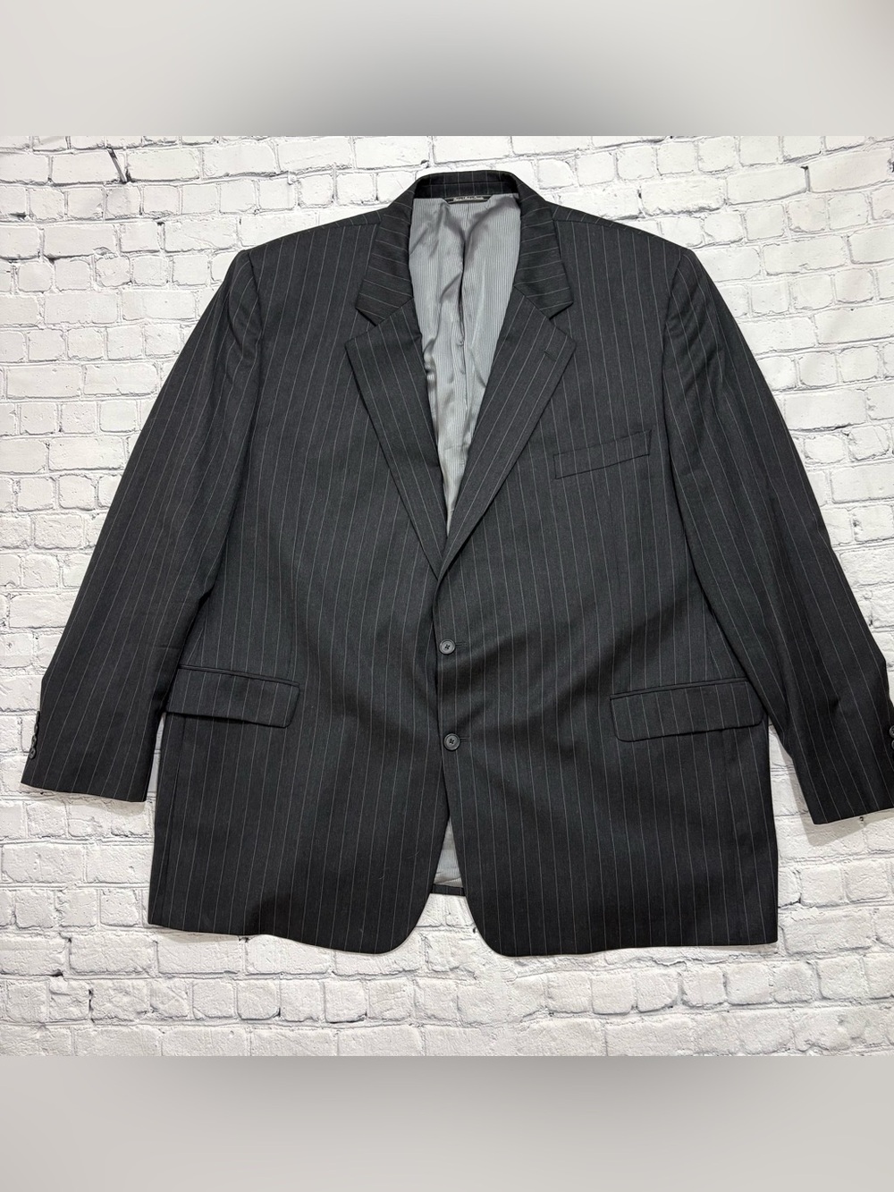 Jack Victor Classic Rochester Gray Striped Blazer Sports Coat King CT Wool 54L